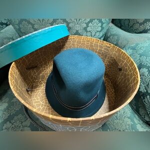 Vintage Felt Bowler Hat with Hat Box